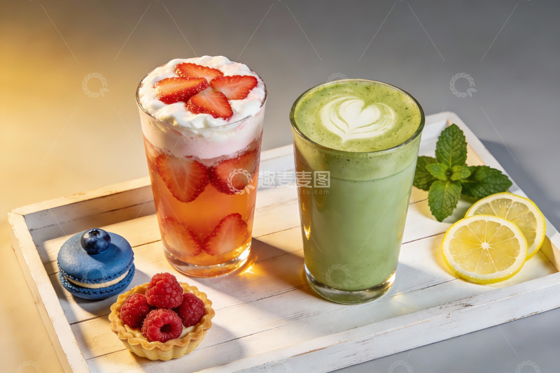 高清大图下载【趣麦麦图】饮品甜点摆盘精美