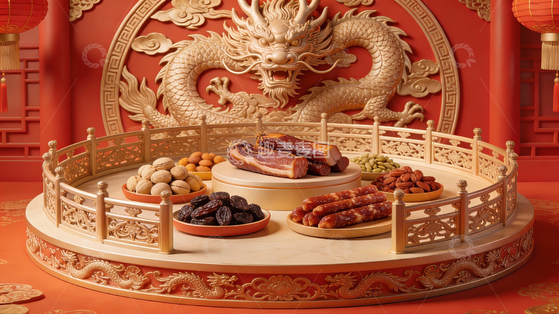 高清大图下载【趣麦麦图】中式节庆食品摆盘展示