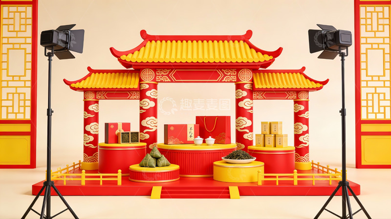 高清大图下载【趣麦麦图】中式传统节日装饰场景