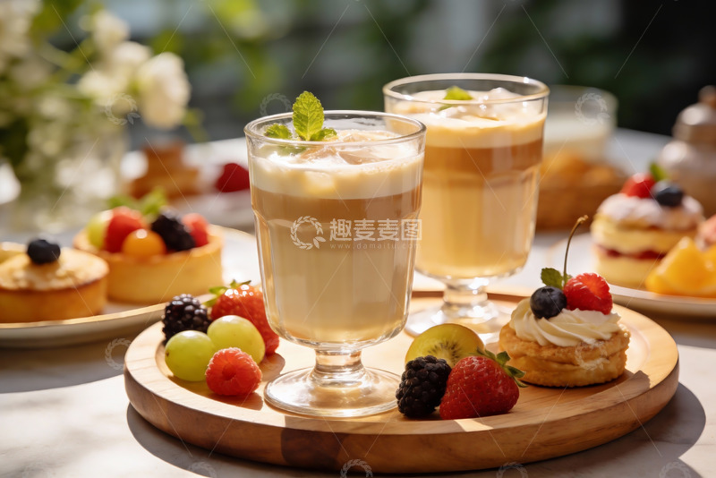 高清大图下载【趣麦麦图】精致下午茶饮品与甜点