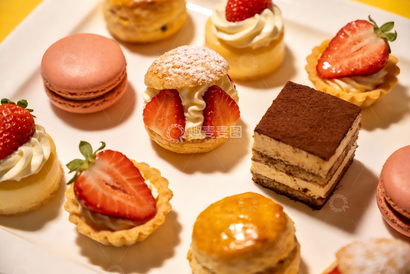 高清大图下载【趣麦麦图】精致甜点拼盘色彩诱人