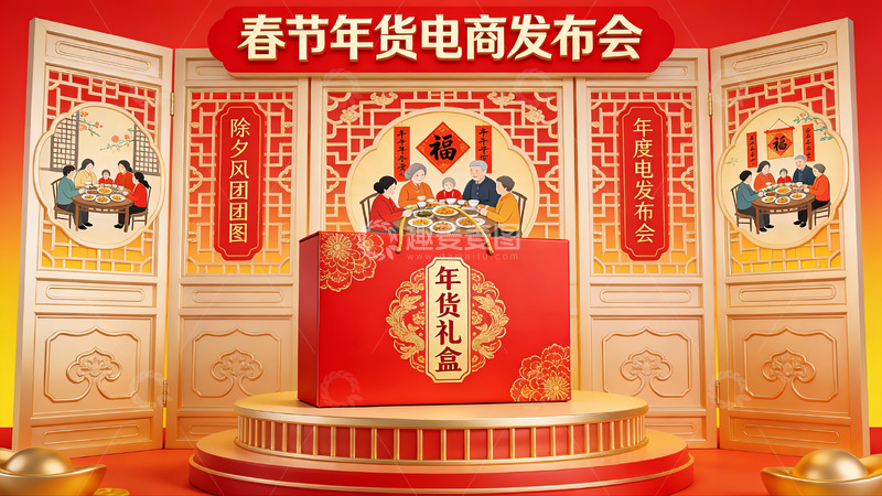 高清大图下载【趣麦麦图】春节年货电商发布会现场