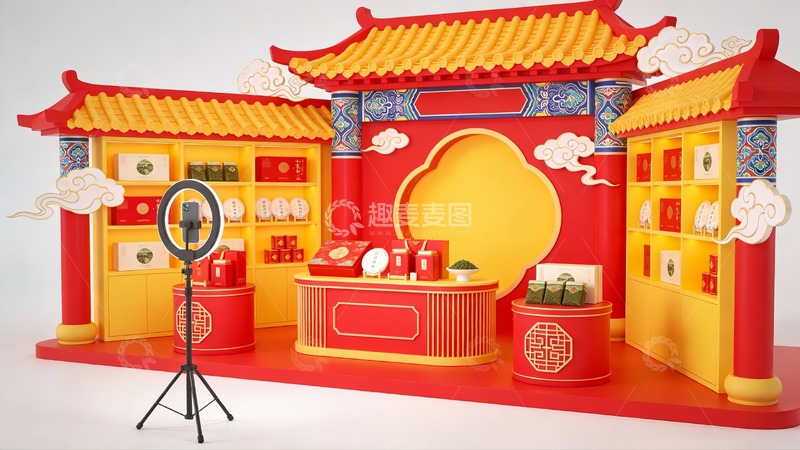 高清大图下载【趣麦麦图】中式传统风格展示场景