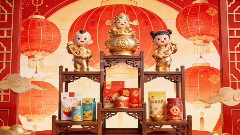 高清大图下载【趣麦麦图】春节装饰与传统吉祥物