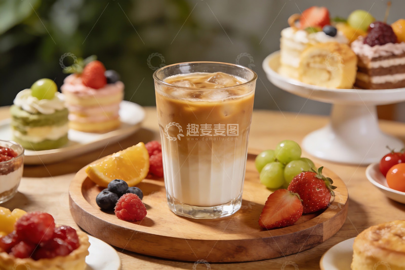 高清大图下载【趣麦麦图】冰咖啡与甜点美食