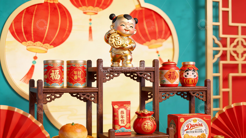 高清大图下载【趣麦麦图】春节装饰摆件展示