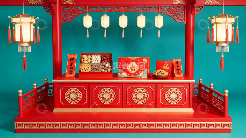 高清大图下载【趣麦麦图】传统中式节日祭台布置