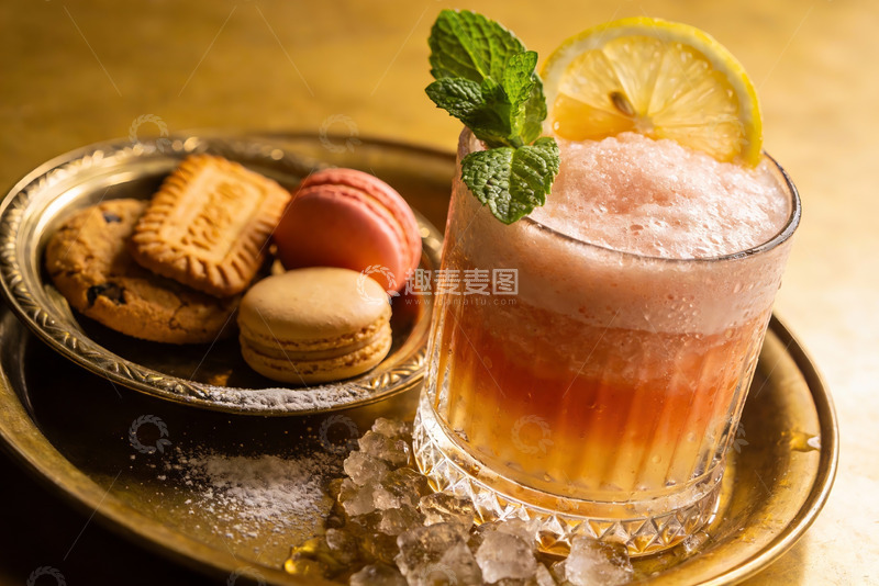高清大图下载【趣麦麦图】冰爽饮品与甜点摆盘