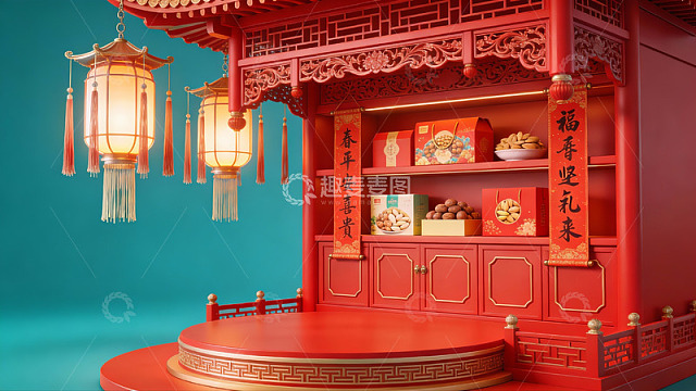 中式传统节日装饰场景