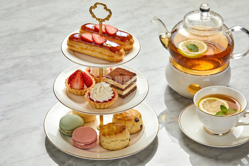 高清大图下载【趣麦麦图】精致下午茶点心与茶具摆盘