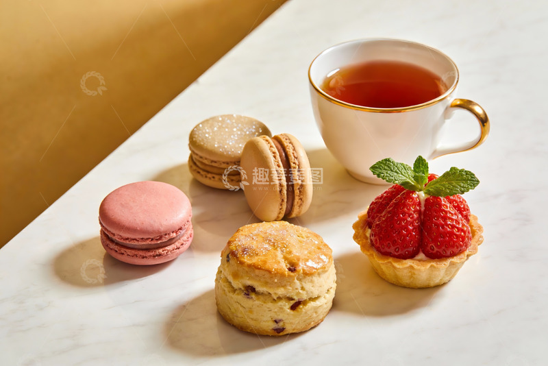 高清大图下载【趣麦麦图】精致下午茶甜点与红茶