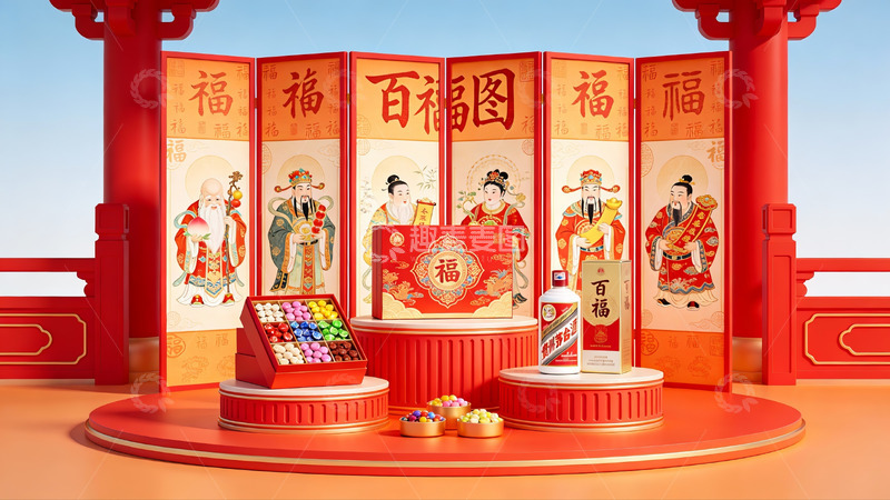 高清大图下载【趣麦麦图】传统节日庆典场景展示