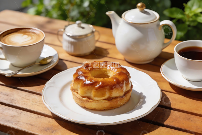 高清大图下载【趣麦麦图】午后阳光下的甜点与咖啡