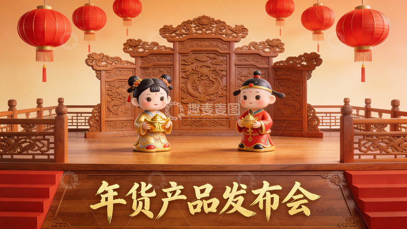 高清大图下载【趣麦麦图】年货产品发布会场景