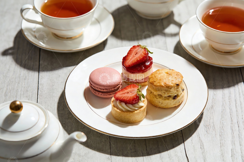 高清大图下载【趣麦麦图】英式下午茶点心与红茶