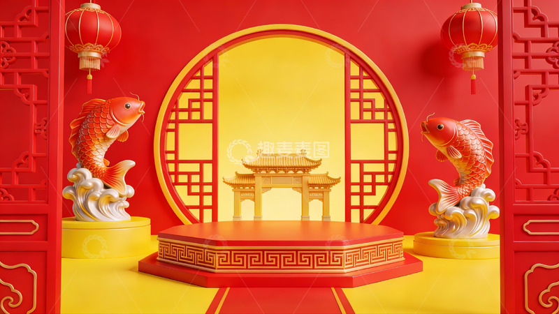 高清大图下载【趣麦麦图】中式传统节日装饰场景
