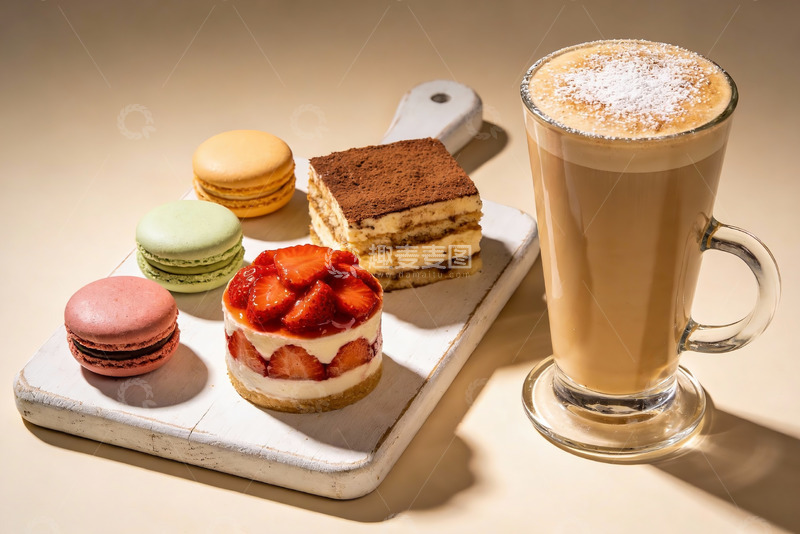 高清大图下载【趣麦麦图】甜点与咖啡精美摆盘