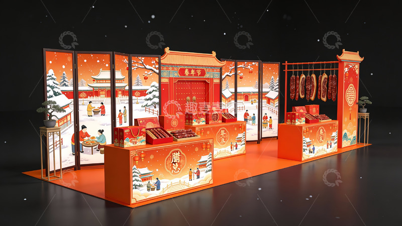 高清大图下载【趣麦麦图】春节主题展览展示场景