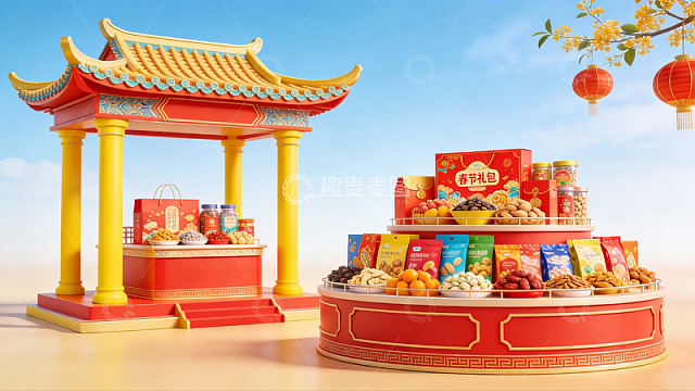 传统节日食品展示场景