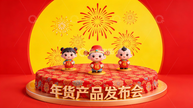 高清大图下载【趣麦麦图】年货产品发布会场景展示