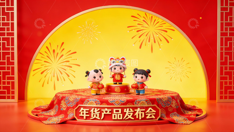 高清大图下载【趣麦麦图】年货产品发布会场景展示