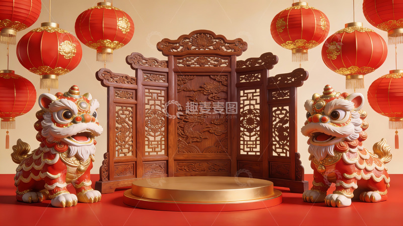 高清大图下载【趣麦麦图】中式传统节日装饰场景