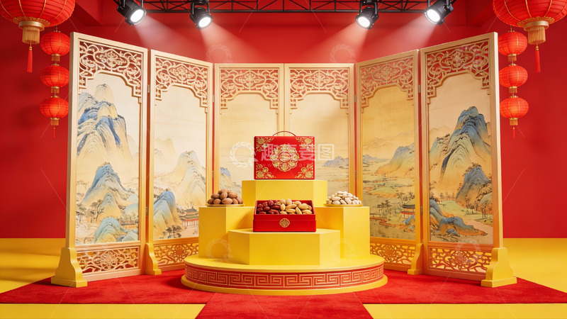 高清大图下载【趣麦麦图】中式节日装饰场景展示
