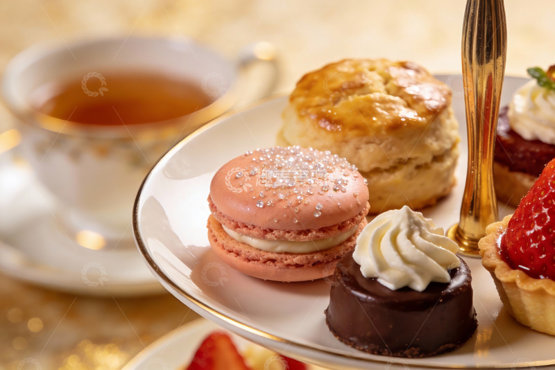 高清大图下载【趣麦麦图】精致下午茶甜点与红茶