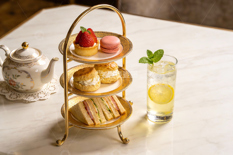高清大图下载【趣麦麦图】精致下午茶三层架摆盘