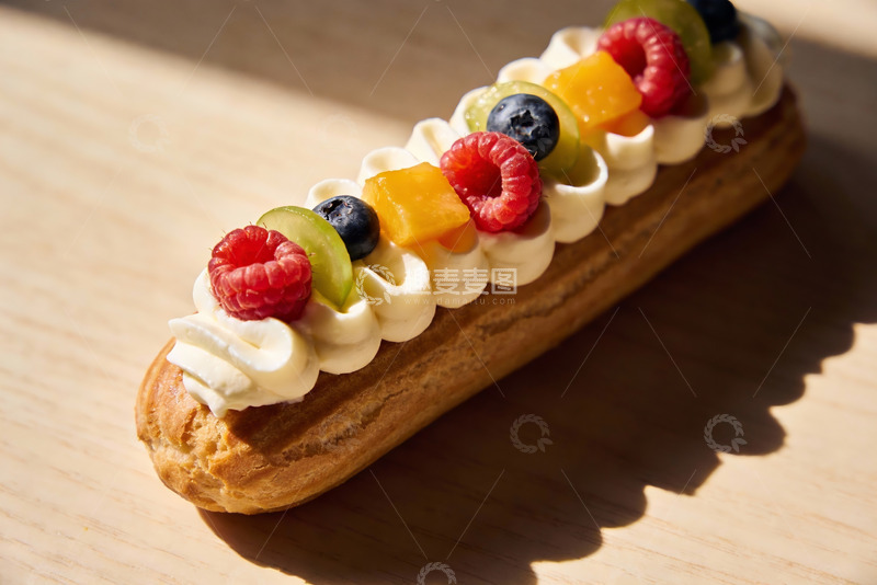 高清大图下载【趣麦麦图】水果奶油泡芙特写