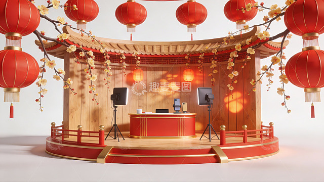中式节日舞台布景