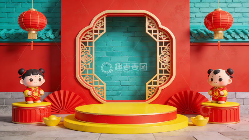 高清大图下载【趣麦麦图】中式节日装饰场景