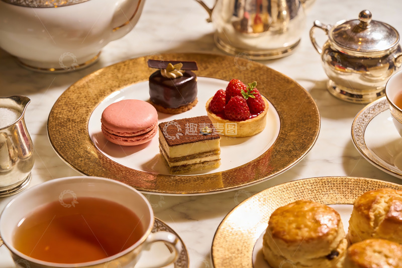 高清大图下载【趣麦麦图】精致下午茶甜点与茶具摆盘