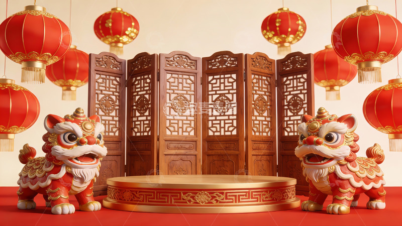 高清大图下载【趣麦麦图】春节装饰场景布置