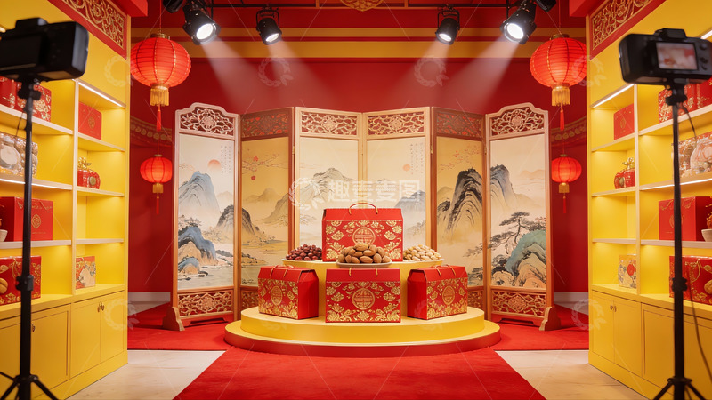 高清大图下载【趣麦麦图】中式节日布置展示场景