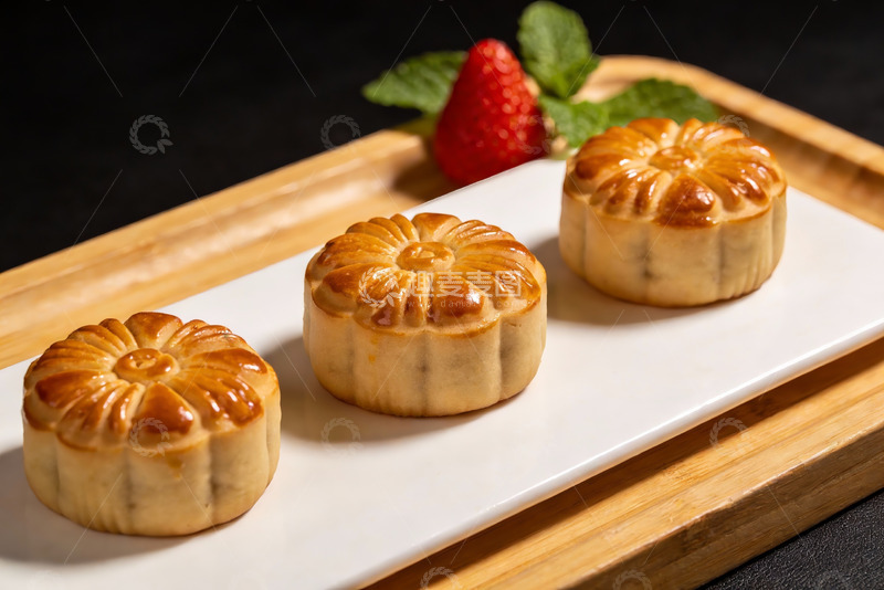 高清大图下载【趣麦麦图】中秋月饼摆盘精美诱人