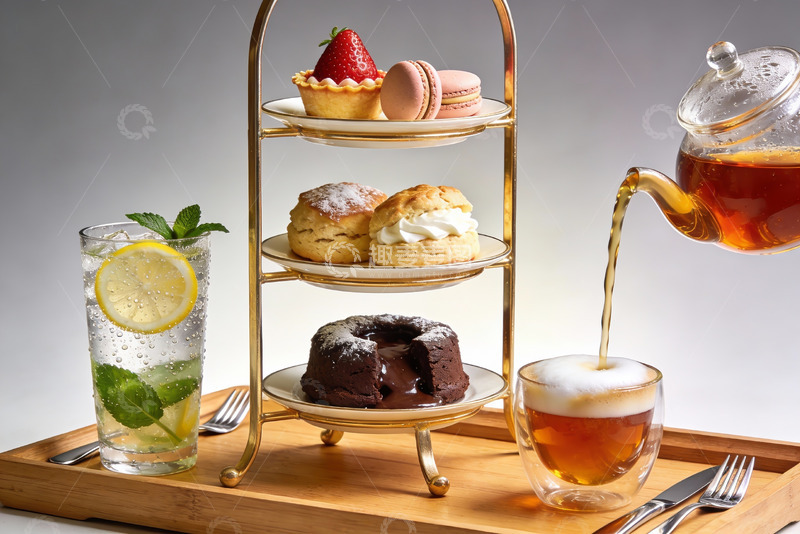 高清大图下载【趣麦麦图】下午茶点心与茶饮