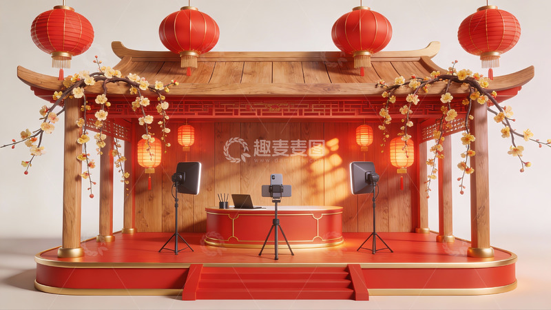 高清大图下载【趣麦麦图】中式传统亭台场景布置