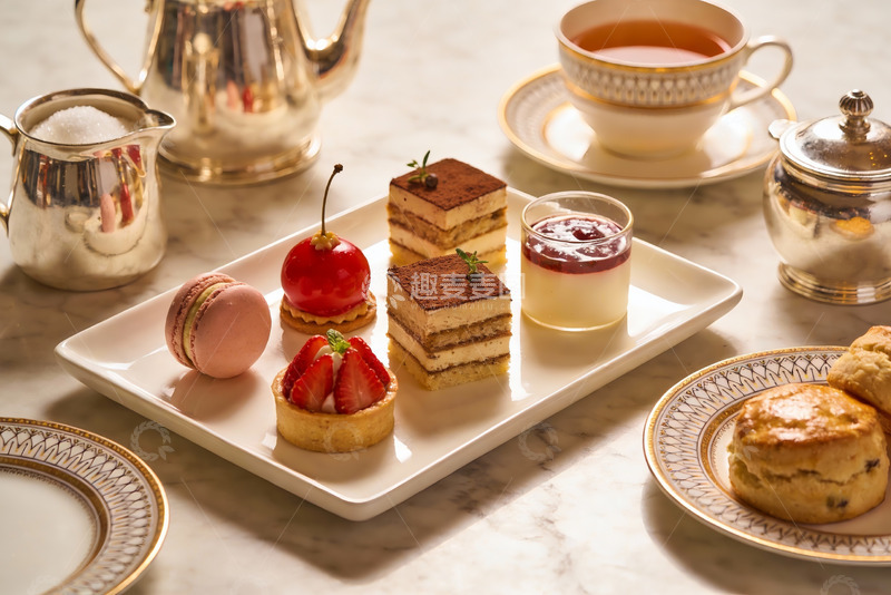 高清大图下载【趣麦麦图】精致下午茶甜点与茶具摆盘