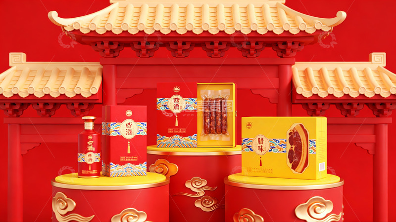 高清大图下载【趣麦麦图】传统节日礼盒展示