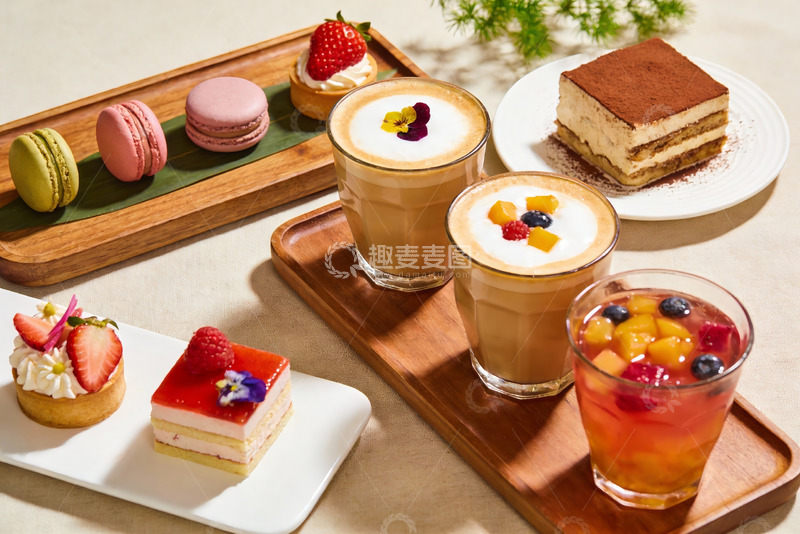 高清大图下载【趣麦麦图】精致甜品与饮品摆盘