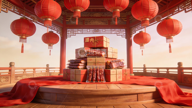 高清大图下载【趣麦麦图】传统节日礼盒陈列