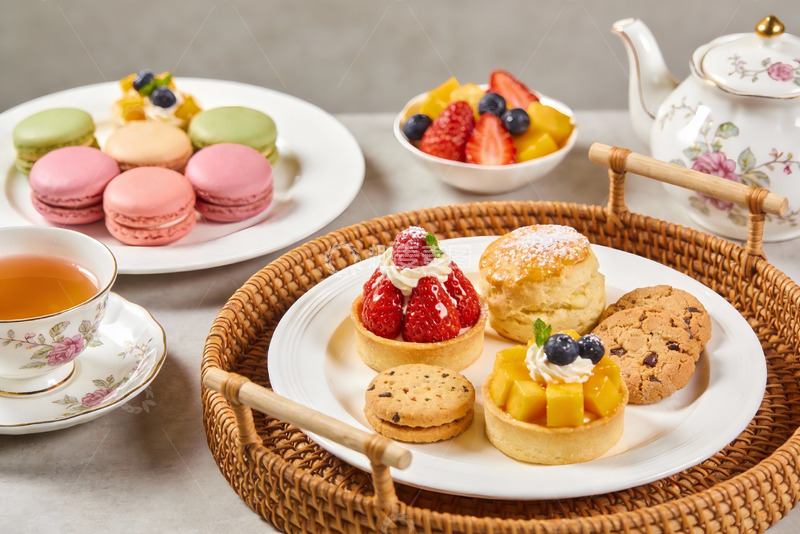 高清大图下载【趣麦麦图】精致下午茶甜点与茶具