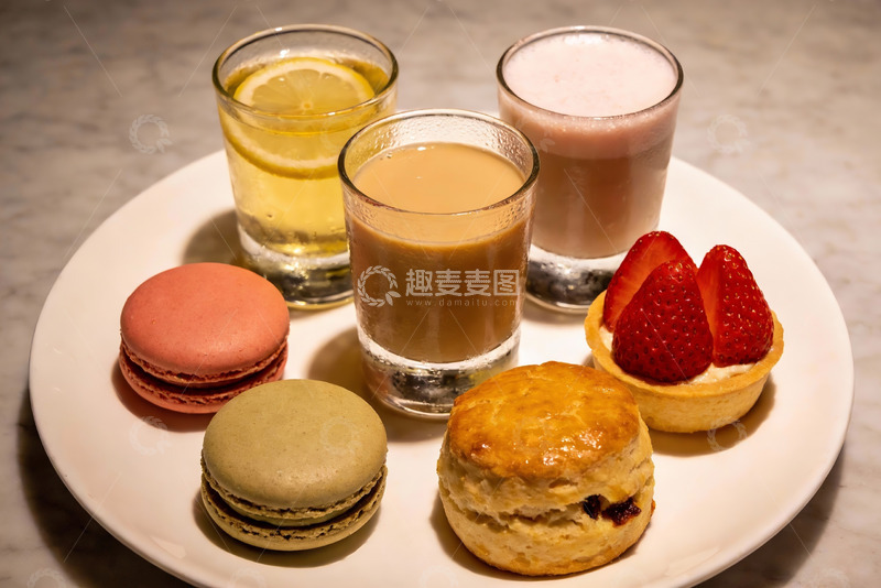 高清大图下载【趣麦麦图】精致下午茶甜点与饮品