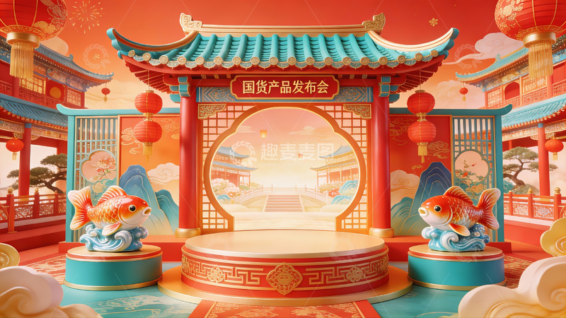 高清大图下载【趣麦麦图】国货产品发布会场景