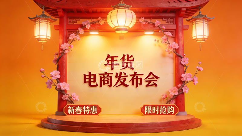 高清大图下载【趣麦麦图】年货电商发布会宣传图