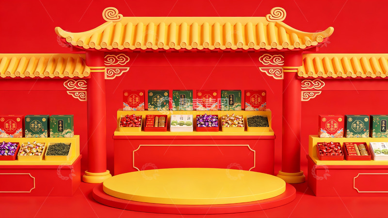 高清大图下载【趣麦麦图】中式传统风格展示台