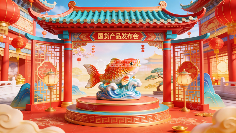 高清大图下载【趣麦麦图】国货产品发布会场景