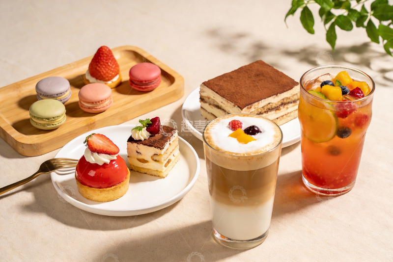 高清大图下载【趣麦麦图】精致甜品与饮品摆盘