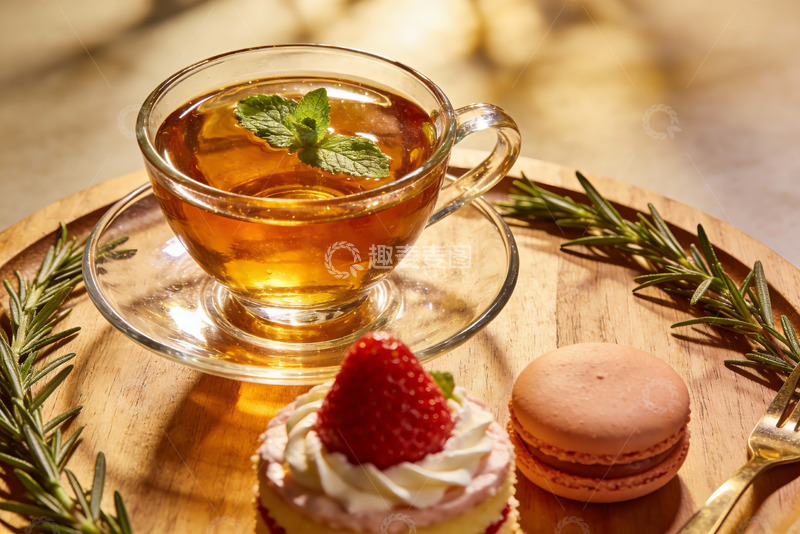 高清大图下载【趣麦麦图】茶点时光红茶与甜品